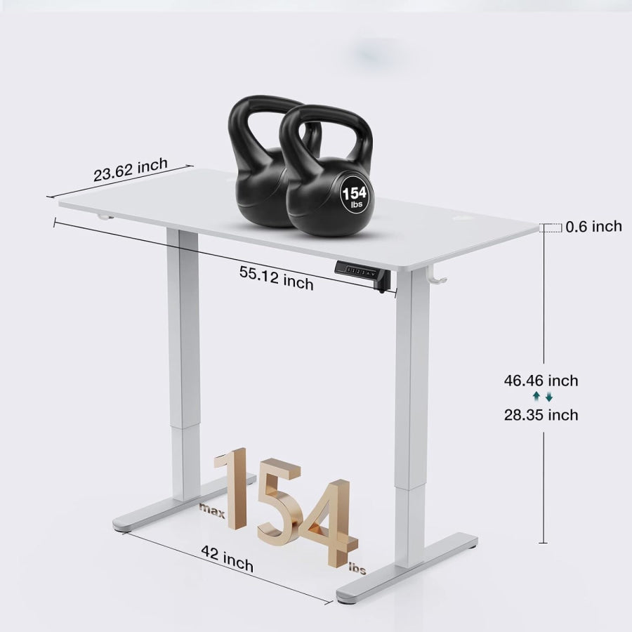 White Ergonomic Adjustable Electric Desk